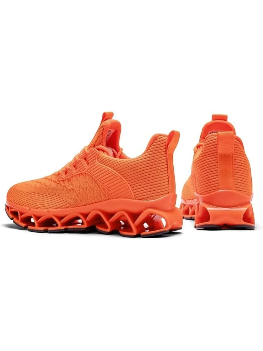 Mens Orange Comfort Non Slip Work Sport Athletic Trainer Slip on Walking Sneaker